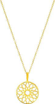 18ct Gold Vermeil Dreamcatcher Pendant Necklace, Gold