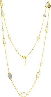 18ct Gold Vermeil Kaleidoscope Multi Stone Long Necklace