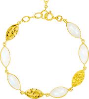 18ct Gold Vermeil Moonstone Marquise Detail Bracelet