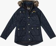 Girls' Quilted Parka Coat