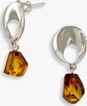 Be Jewelled Abstract Amber Drop Earrings