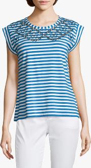 Striped Cut Out Sleeveless Top