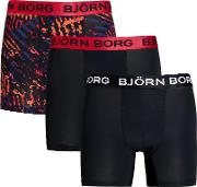 Bjorn Borg Block Performance Trunks, Pack Of 3