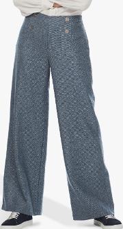Tailored Wide Leg Wool Trousers