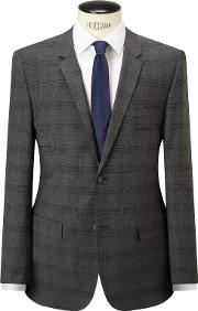 Check Wool Tailored Suit Jacket, Iron