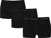 Cotton Stretch Logo Waistband Trunks, Pack Of 3