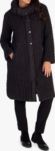 Cable Quilted Long Coat