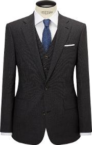 Semi Plain Wool Tailored Suit Jacket, Grey