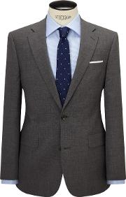 Three Ply Worsted Wool Tailored Suit Jacket, Grey