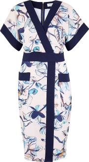 Floral Print Kimono Dress, Multi