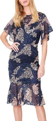 Jamil Lace Fluted Sleeve Dress