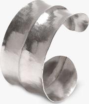 Sterling Silver Double Concave Hammered Cuff