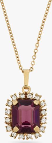 Vintage 1980s Gold Plated Swarovski Crystal Pendant Necklace