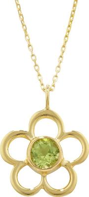 9ct Gold Birthstone Blossom Pendant Necklace