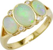 9ct Yellow Gold Opal And Diamond Cocktail Ring