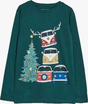 Boys' Christmas Vw Camper Van T Shirt