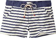 Breton Stripe Board Shorts, Navy
