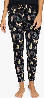 Cotton Night Owl Cuffed Pyjama Leggings