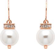 Faux Pearl Crystal Drop Earrings