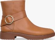 Saska Leather Buckle Detail Ankle Boots