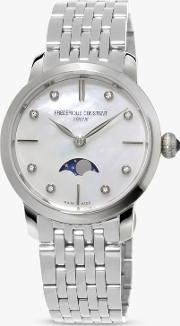 Fc 206mpwd1s6b Women's Moonphase Diamond Bracelet Strap Watch