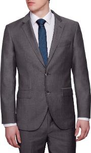 Italian Microweave Regular Fit Suit Jacket, Charcoal