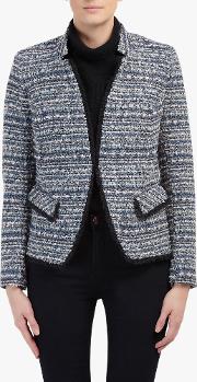 Double Breasted Tweed Boucle Jacket