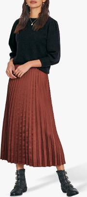 Nia Pleated Midi Skirt