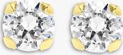 9ct Gold Round Cubic Zirconia Stud Earrings