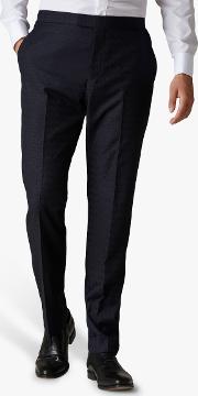 Checkerboard Slim Fit Suit Trousers