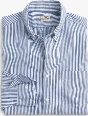 Slim Stretch Secret Wash Long Sleeve Poplin Stripe Shirt