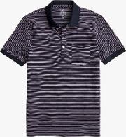 Stretch Pique Stripe Short Sleeve Polo Shirt