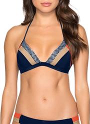 Ultraluxe Colour Block Halter Bralette Bikini Top
