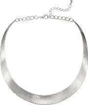 Brushed Torque Collar Necklace, Silver