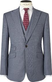 . Drayton Wool Crossweave Tailored Suit Jacket, Smokey Blue