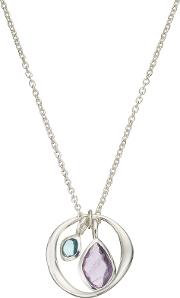 Open Circle Gemstone Pendant Necklace