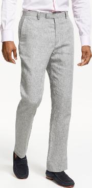 Linen Slim Fit Suit Trousers