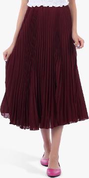 Pleated Full Circle Midi Skirt