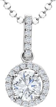 Sterling Silver Cubic Zirconia Round Pendant