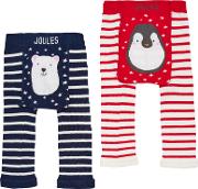 Baby  Lively Christmas Footless Leggings, Pack Of 2