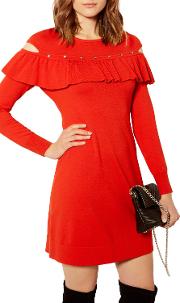 Frill And Stud Knitted Dress