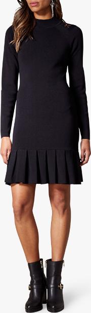 karen millen pleated hem tailored dress