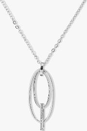 Swarovski Crystal Pave Oval Pendant Necklace