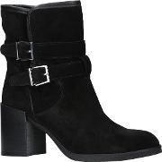 Buckle Block Heeled Ankle Boots