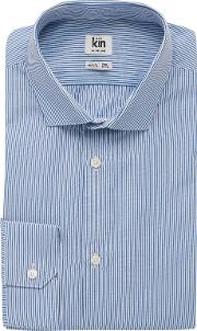 Eldon Fine Stripe Long Sleeve Shirt, Navy