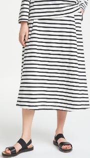 Striped Full Jersey Skirt