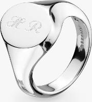 Bevel Curve Heirloom Personalised Sterling Silver Signet Ring