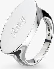 Bevel Wide Curve Heirloom Personalised Sterling Silver Signet Ring