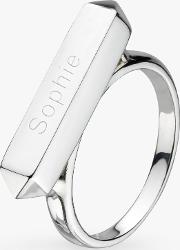 Manhattan Bar Personalised Sterling Silver Ring