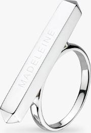 Manhattan Long Bar Personalised Sterling Silver Ring